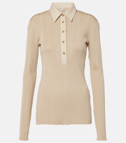 Jersey polo sweater