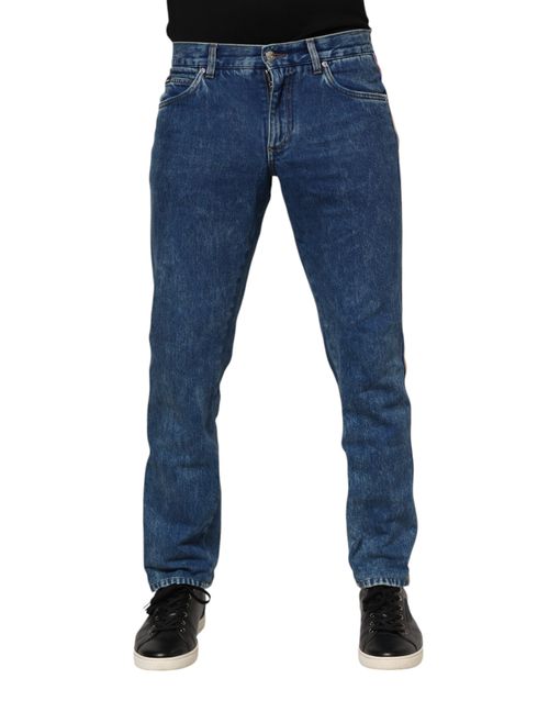 Cotton Tapered Denim Jeans — Blue