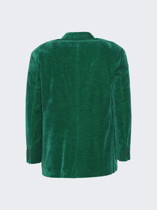 Soft Shoulders Double-breasted Jacket Malachite