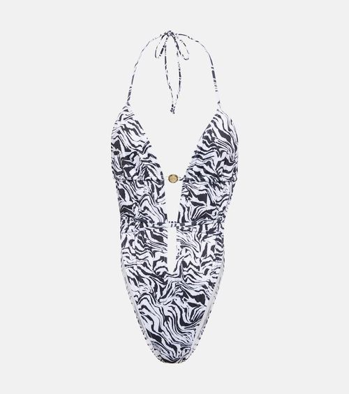 Amur zebra-print cutout swimsuit