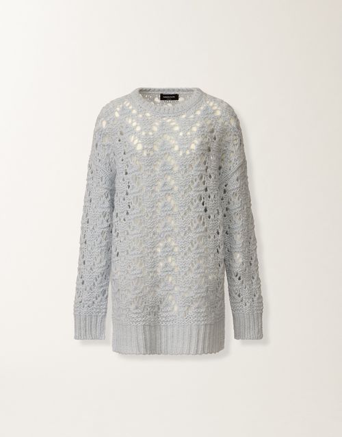 Platinum mohair sweater, aqua