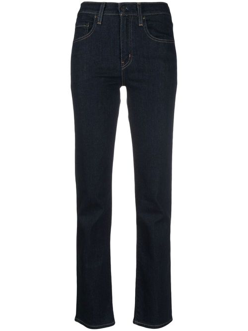 Mid-rise straight-leg jeans - Blue