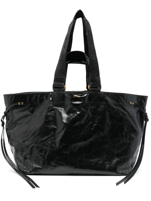 Wardy crinkled-finish tote bag - Black