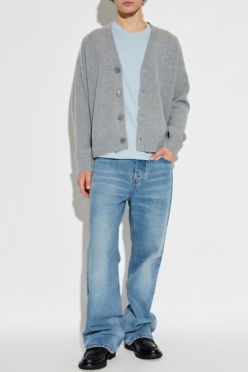 Wool Cardigan, Men's, Grey