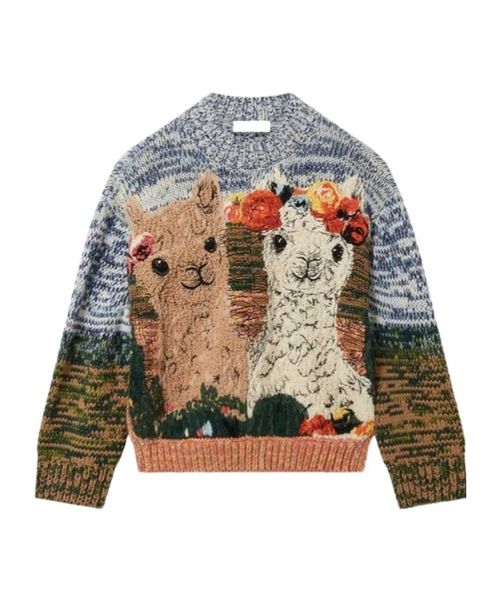 Alpaca-motif sweater