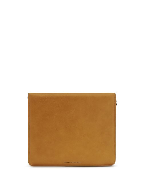 Leather Laptop Case Wallet — Brown
