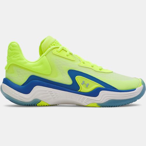 Under Armour Spawn 7 Unisex Basketball Shoes High Vis Yellow / Blue Atlantis / Metallic Blue Ca
