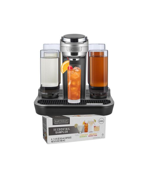 Pro Machine + 4-Pack Cocktail Starter Bundle - Brushed silver with black accents
