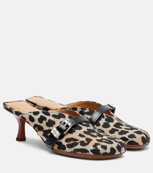 Sue printed denim mules