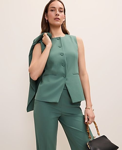 Ann Taylor The Petite Long Crew Neck Vest