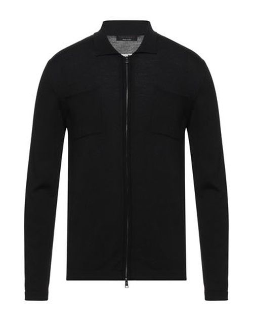 Man Cardigan Black Size M Merino Wool