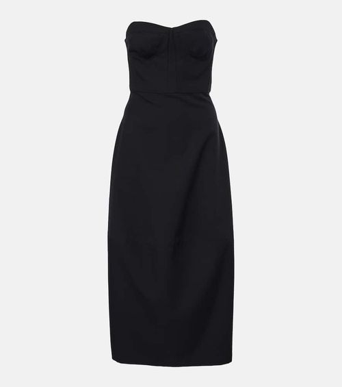 Jett cotton and wool corset dress