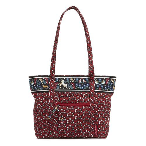 Vera Bradley Women's Cotton Small Vera Tote Bag, Enchanting Flowers, One Size