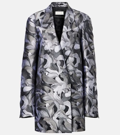 Double-breasted jacquard blazer