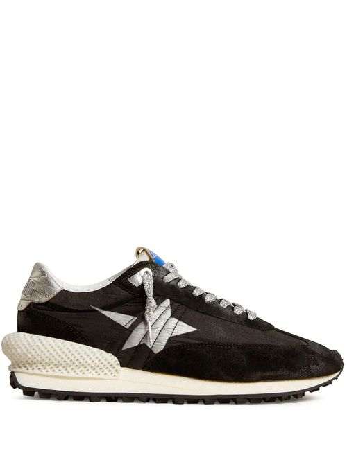 Star-print lace-up sneakers - Black