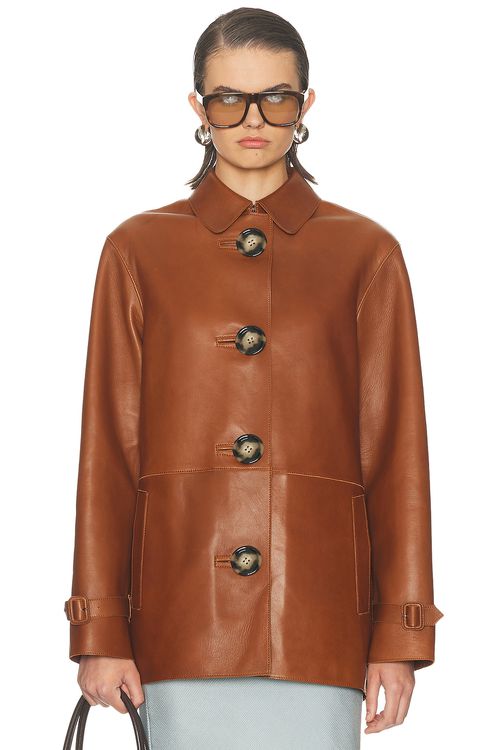 Acne Studios Lorassino Leather Jacket in Brown