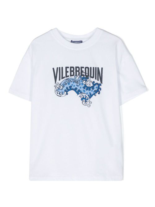 Raised-logo cotton T-shirt - White