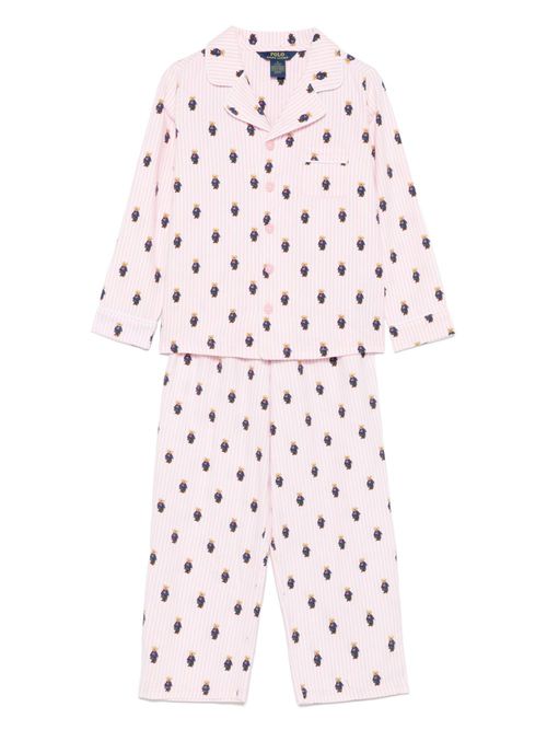 Polo Bear flannel pyjama set - Pink