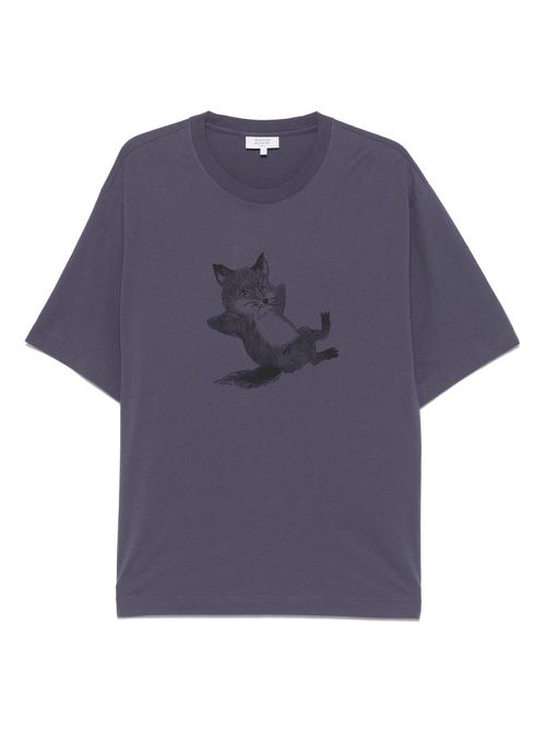 Maison Kitsuné Chillax-print T-shirt - Blue