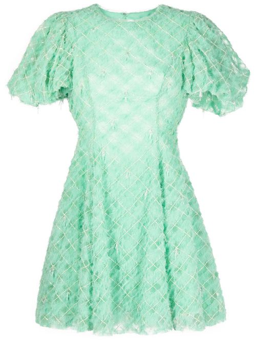 Context embellished minidress - Green