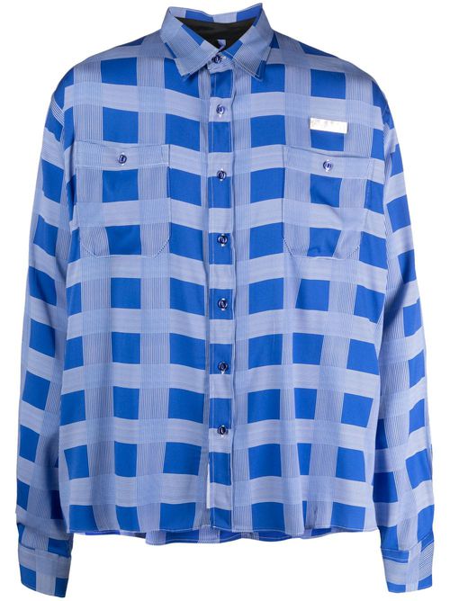 Plaid-check pattern shirt - Blue