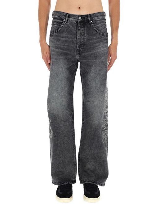 Embroidered Wide-leg Jeans