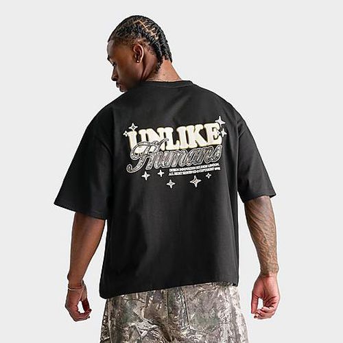 Men's Steel Loose Cropped T-Shirt in Black/Camo