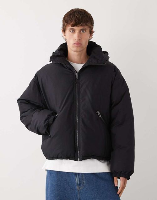 Floyd bomber puffer coat in black