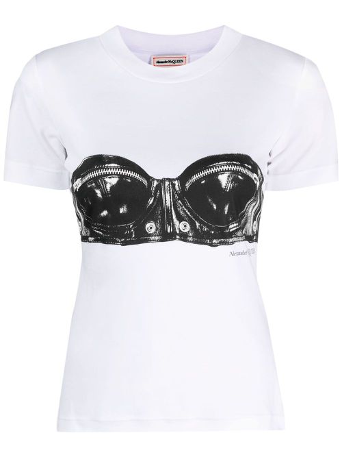 Bra-print T-shirt - White