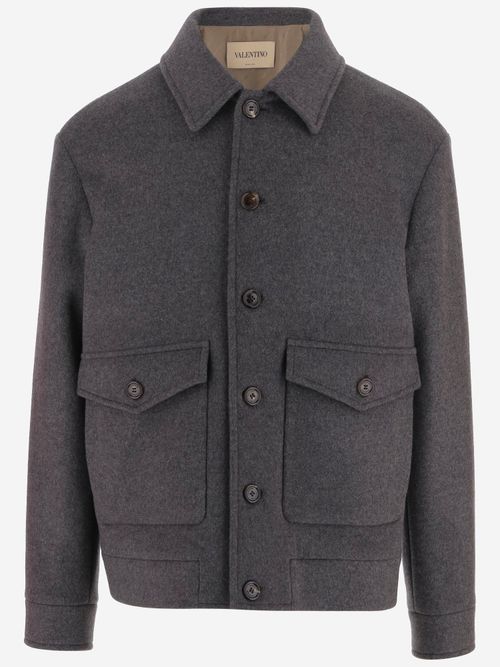 Wool-Cashmere Blend Jacket — Gray