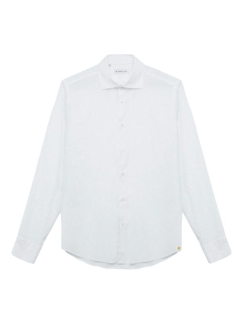 Long-sleeve button-fastening shirt - White