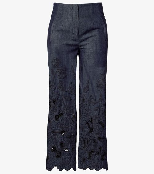 Osborne cotton chambray wide-leg pants