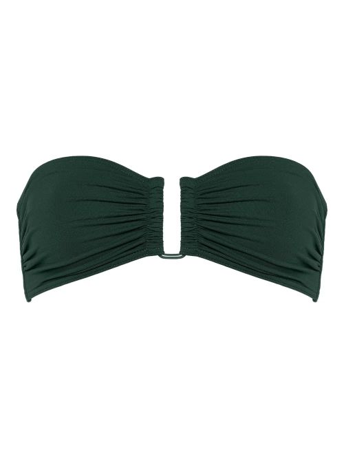 Gathered-Detail Bikini Top — Green