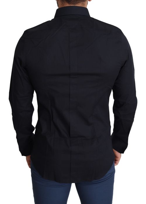 Cotton Stretch Dress Shirt — Black