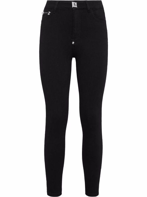 Pyramid stud-detail high-rise skinny jeans - Blue