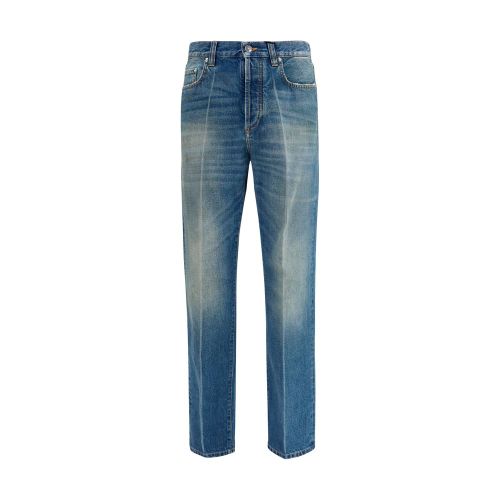 Straight-Leg Cotton Jeans — Blue