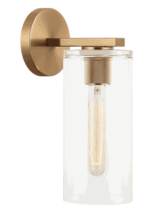 Aged Gold Brass One Light Wall Sconce from the Lincoln Collection