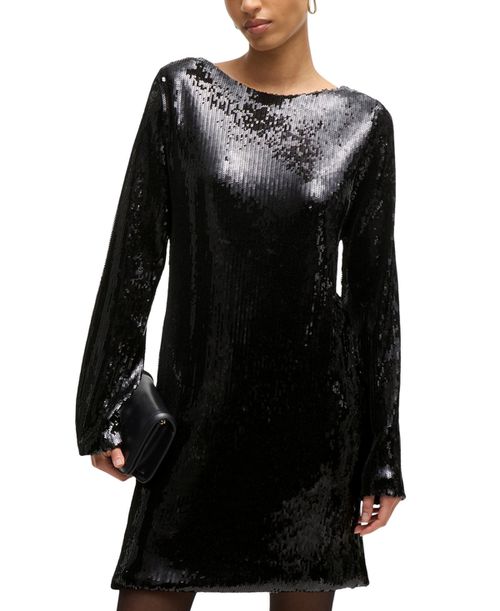 Boss by Women's Long-Sleeved Sequined Dress - Black