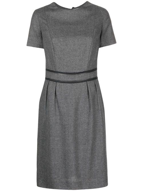 Zip-detailing short-sleeve dress - Grey