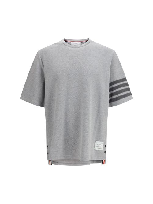 Textured Cotton Piqué T-Shirt — Gray