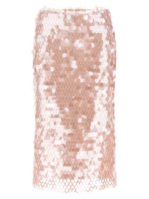 Sequin-Embroidered Skirt — Pink