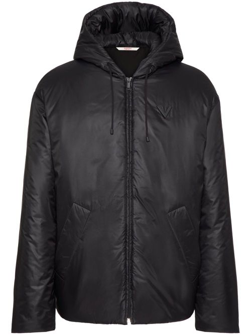 Logo padded coat - Black
