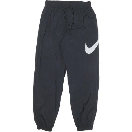 NIKE Mens Joggers Black S W26 L27 Slim Tapered Logo Sweatpants Lightweight