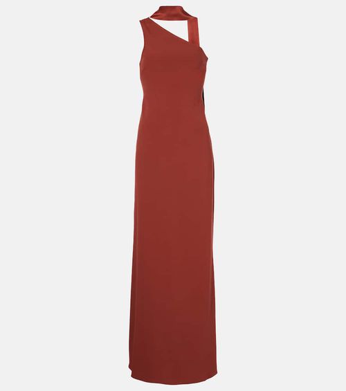 Caroline one-shoulder crêpe cady gown