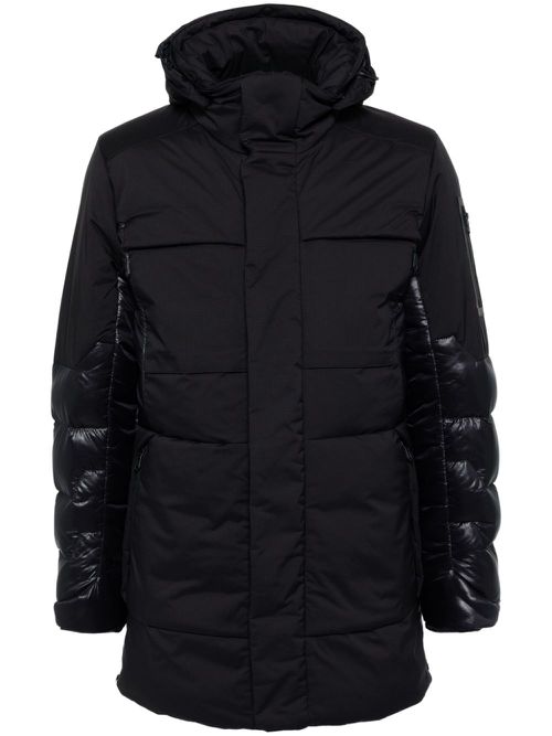 Logo patch padded coat - Black
