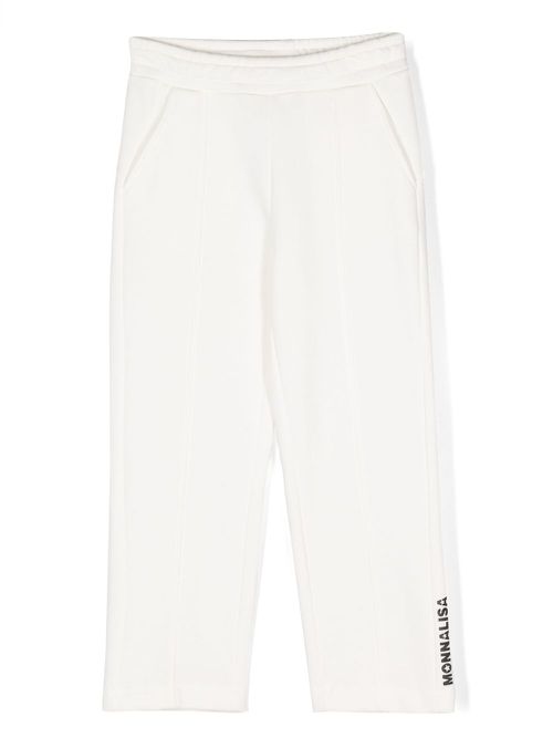 Logo-print elasticated-waist trousers - White