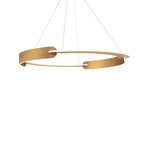 Aged Brass LED Pendant Chandelier from the Ilios Collection