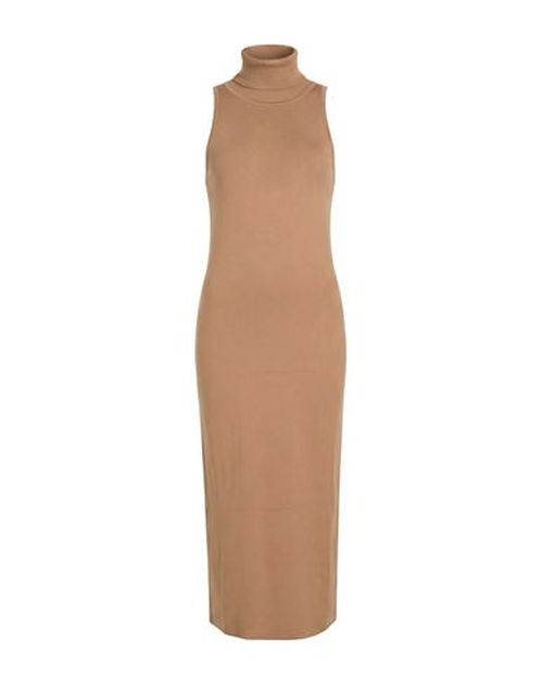 Woman Midi dress Camel Size 8 Viscose, Polyamide, Polyester