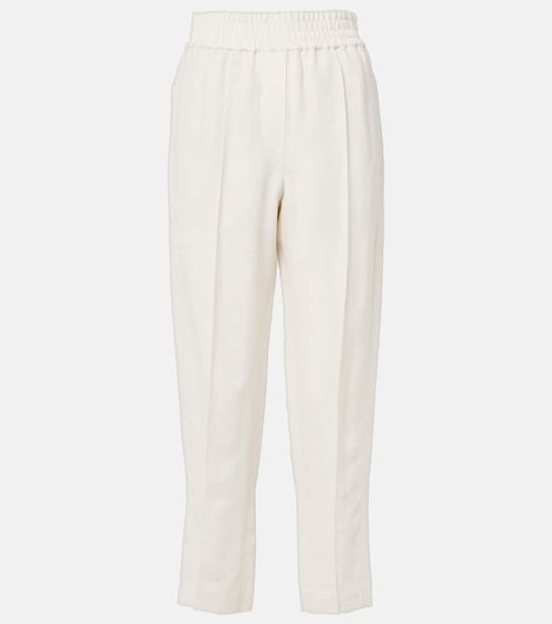 Twill tapered pants