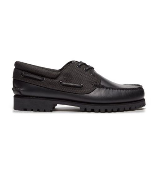 Timberland für Herren. TB0A6DXWEL21 Bootsschuhe Authentic schwarz 45, Leder, Wohnung, Schnürsenkel, Lässig